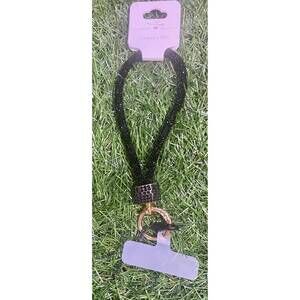 NEW SOPHIA COLLECTION rhinestone phone wrist strap lanyard in black